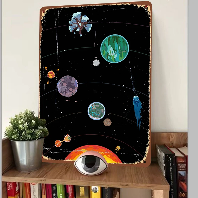 Cosmic Space Planet Metal Wall Art Modern Home Living Room Kids Room Decorative Hanging Ornament