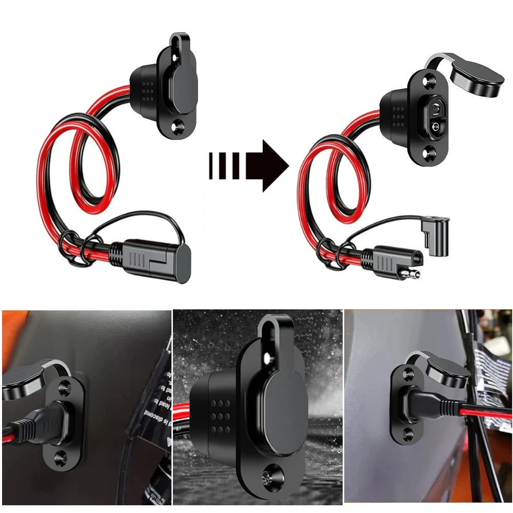 SAE Quick Connector Harness SAE Adapter Male Plug to Female Socket Cable 12/16/18AWG SAE Extension Cord 30/50CM