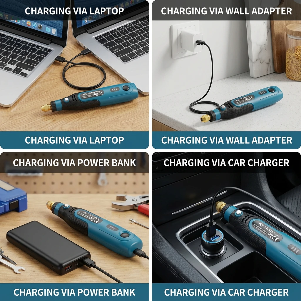 Mini Cordless Rotary Tool 3-Speed USB Rechargeable – 82 Accessories Kit For Sanding Polishing, Drilling Engraving DIY Crafts & Hobby Projects – Lightweight 3.7V Power Rotary Tool For Beginners