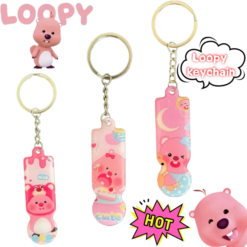 

Loopy Keychain High Color Value Cartoon Cute Printing Creative Girl's Heart Sweet Cute School Bag Car Pendant Decoration Gift