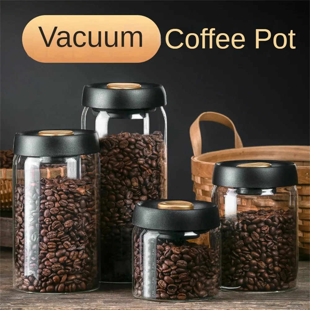 Tea Storage Tank Good Temperature Resistance High Silicon Glass Bottle Body Easy To Clean Easy Entry And Exit Coffee Bean Can