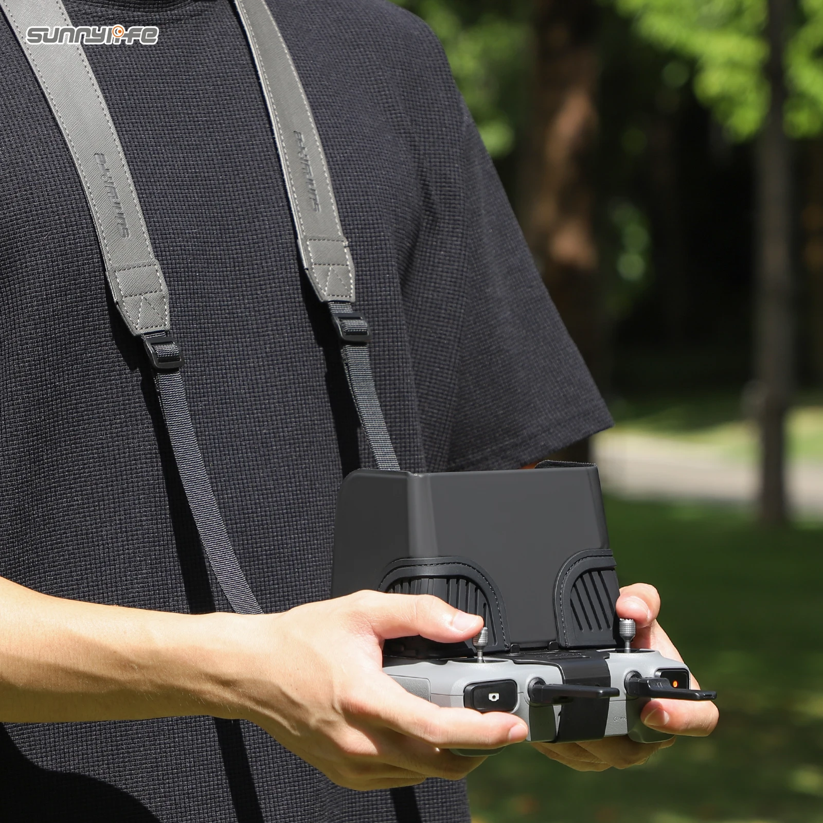 Sunnylife-parasol magnético plegable de cuero PU con cubierta para DJI RC 2, Air 3