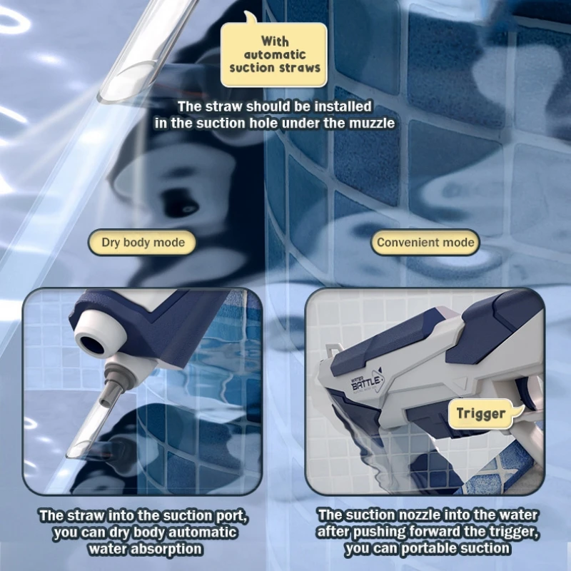 ألعاب مسدس المياه الكهربائية للأولاد والبنات في الهواء الطلق لعبة معركة المياه على الشاطئ تخزين المياه التلقائي مسدسات المياه الرش للأطفال