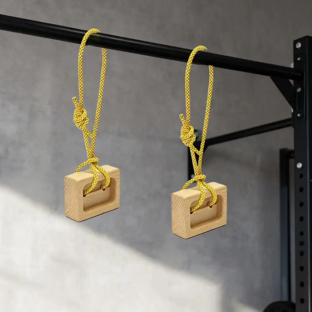 Dual Pocket Climbing Hangboard Grip Blocks Hanging Rope Rock Climb Board Forearm Climbers Wooden Finger Strengthen Board