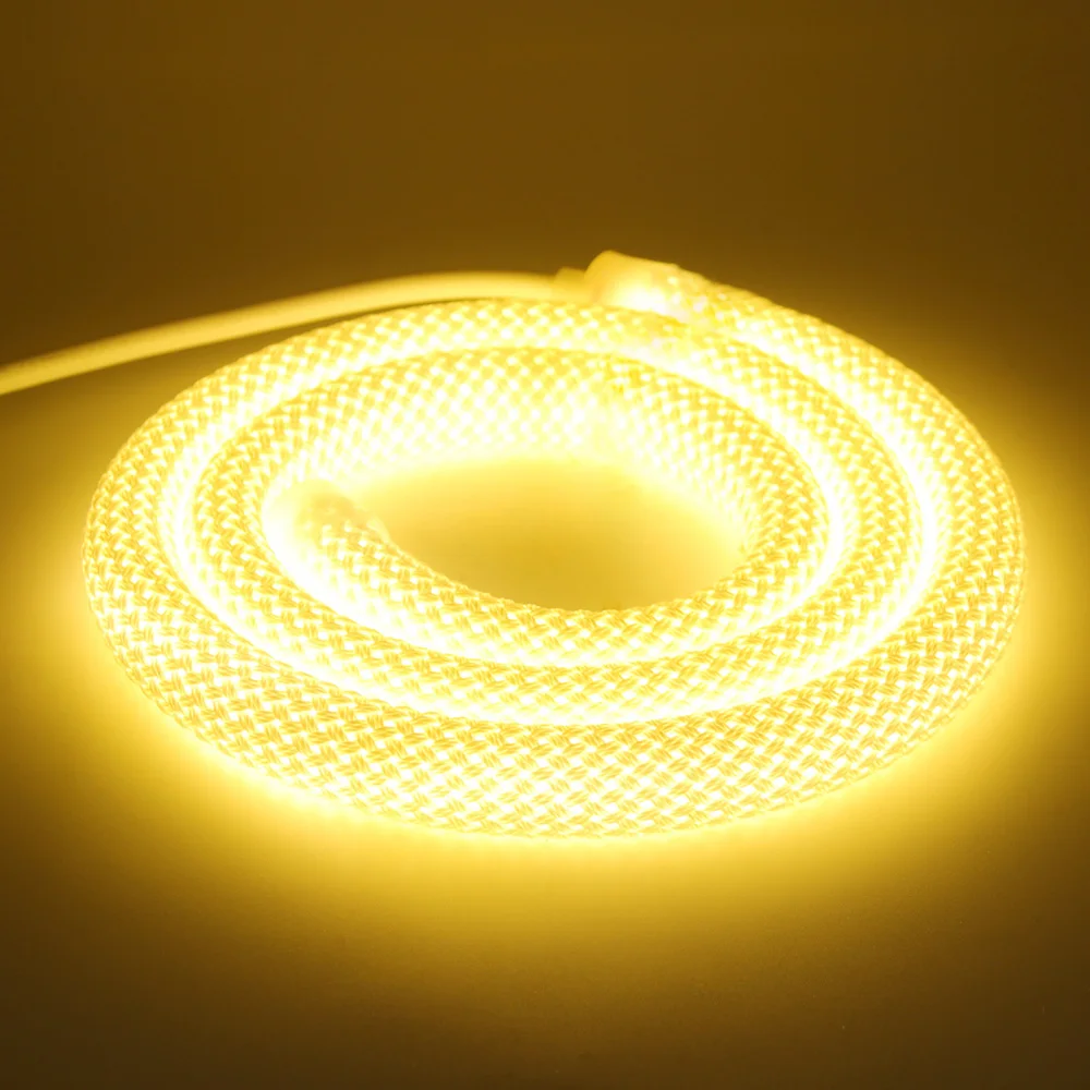Coiled warm white neon rope light