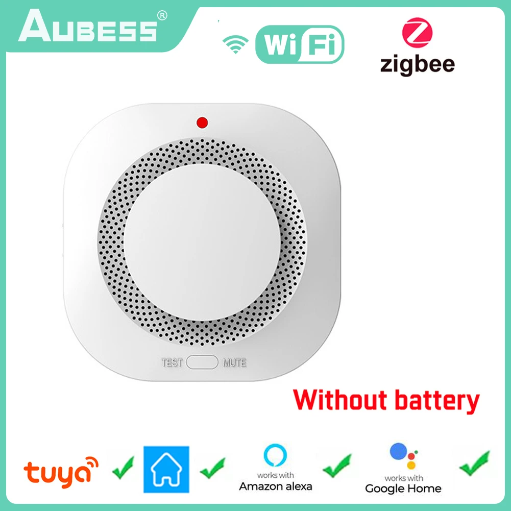 Tuya Wifi Smoke Detector Sensor 90DB Alarm Fire Smart Smoke Detectors  Fire Protection Home Security Alarm Smart Life APP