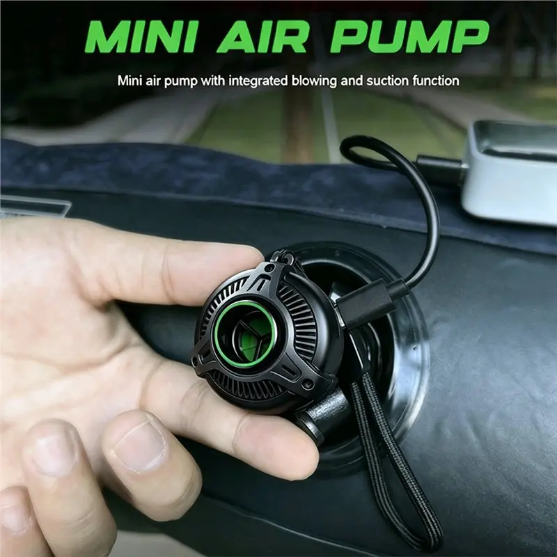 ABKJ-Electric Inflatable Air Pump Mini Portable Pump For Camping For Air Mattress Vacuum Storage Bag Inflate Deflate
