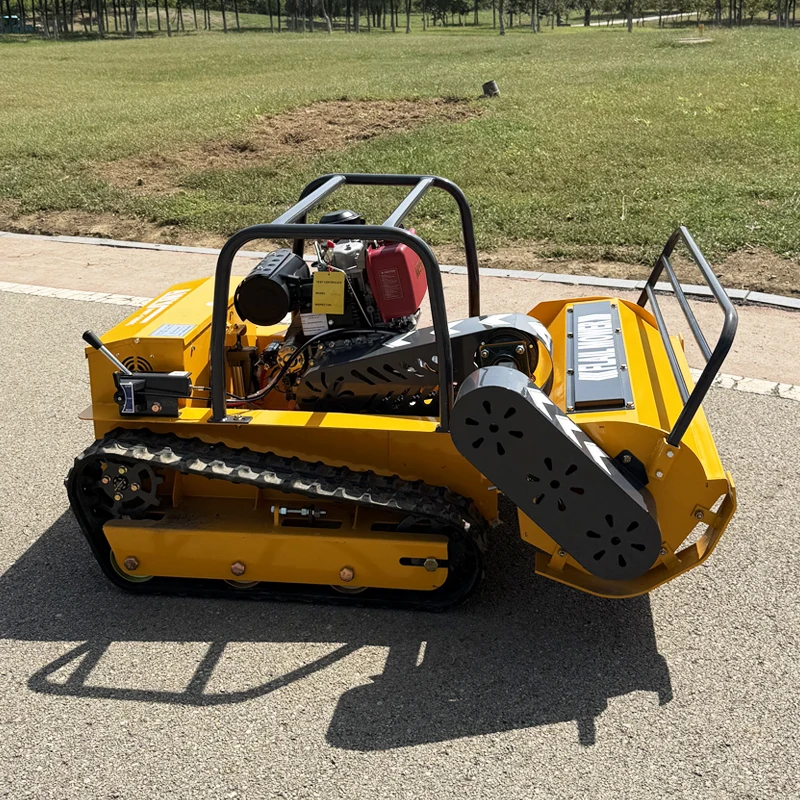 Customized Cordless Lawn Mower Remote Control Robot Lawn Mower Crawler Type Radio Control Mower Intelligent Grass Mower For Park