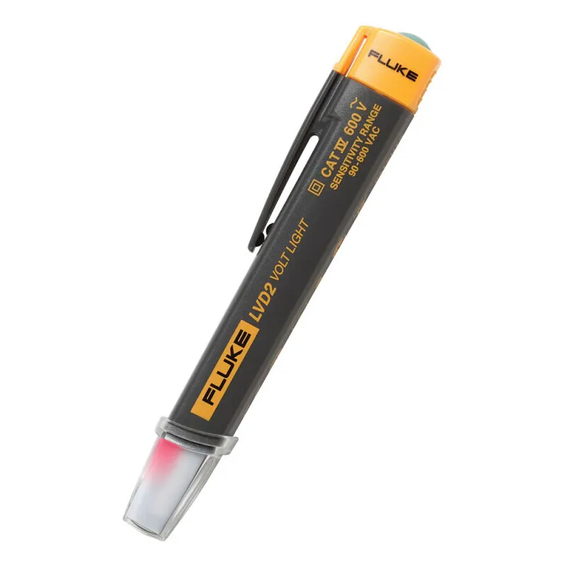 فلوك LVD2 جهاز قياس الجهد الكهربائي غير المتصل 2AC فولت نطاق قياس الضوء 90 ~ 600VAC أداة اختبار الجهد