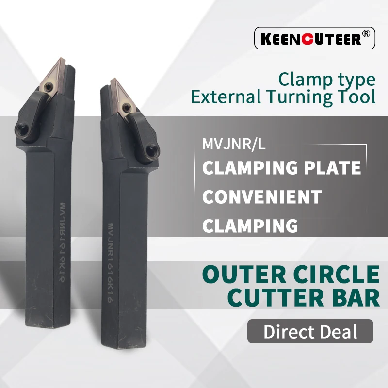 CNC External Turning Tool Holder, 93 Degree MVJNR1616K16/2020K16/2525M16, Lathe Cutting Tool for External Turning Operations