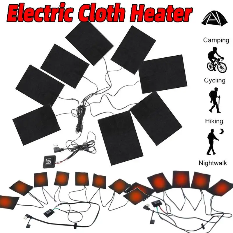 

3-уровневый электрический тканевый обогреватель, водонепроницаемые USB-нагревательные подушечки, жилет, обогреватель, зимние теплые штаны, подушечки с подогревом для катания на лыжах на открытом воздухе, велоспорта