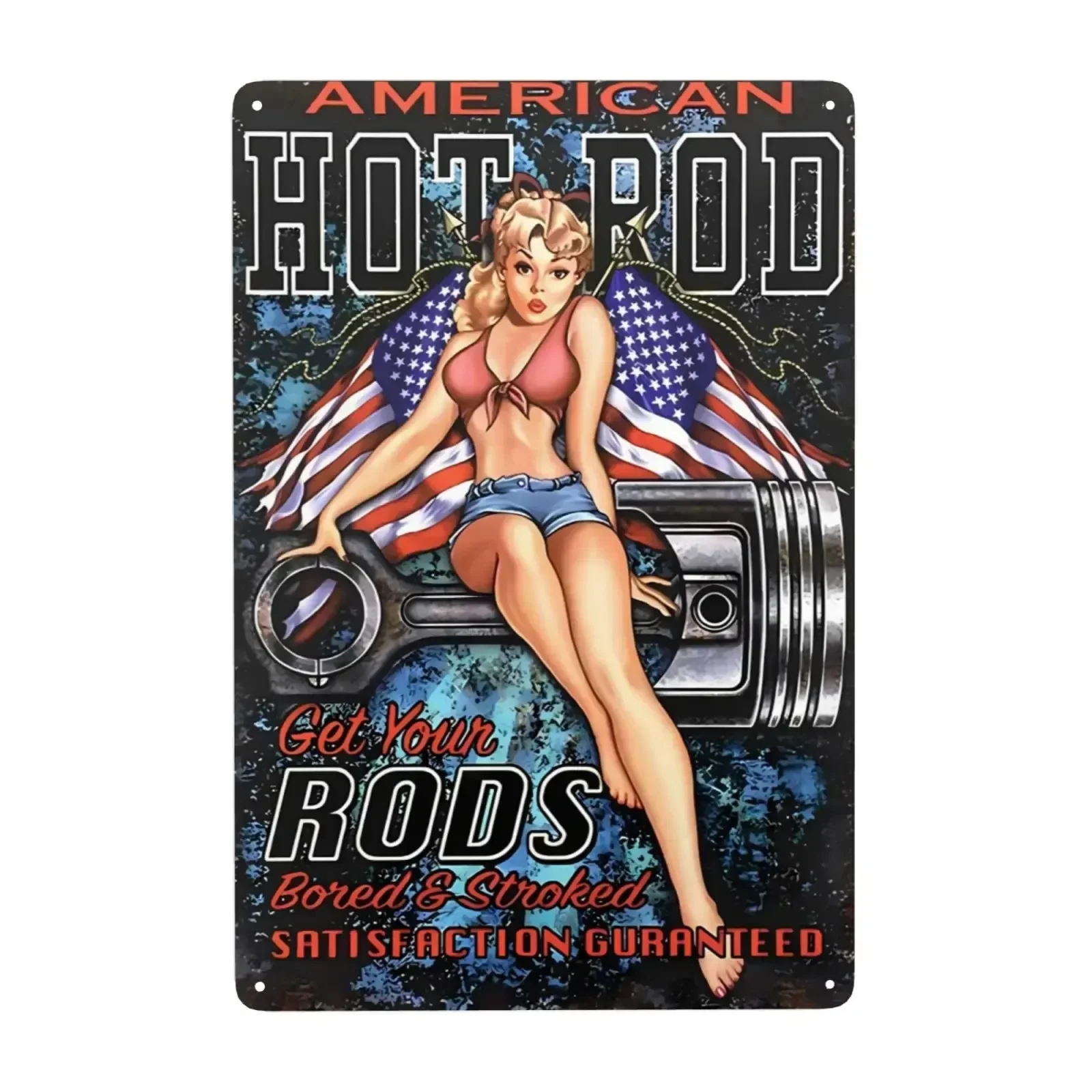 

Sexy Girl Motorcycle Sign Original Retro Design Tin Metal Signs Wall Art Thick Tinplate Print Poster Wall Decoration for Garage