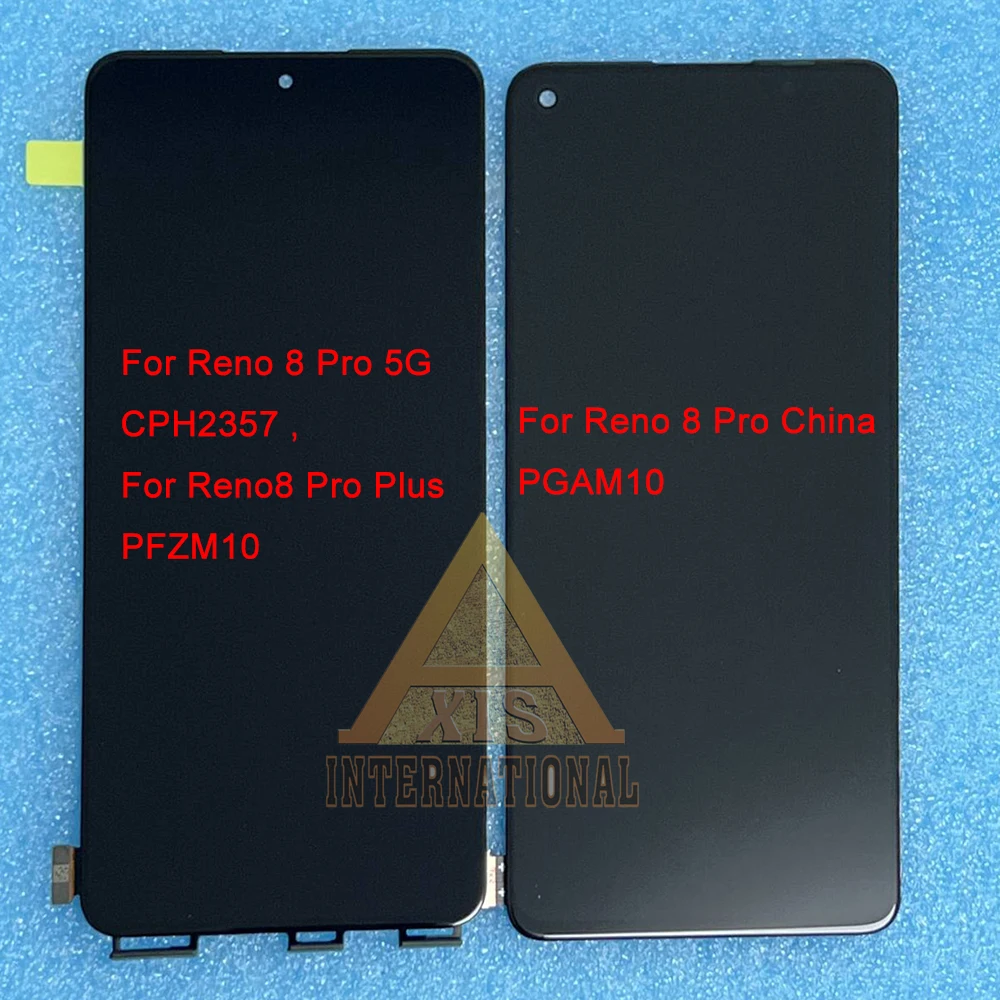 Original Amoled For Oppo Reno 8 Pro Plus PFZM10 LCD Display Reno 8 Pro China PGAM10 Touch Screen For Reno 8 Pro 5G CPH2357 Frame