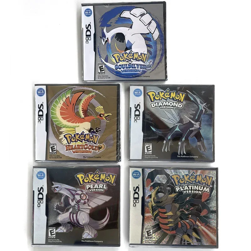 Boîte Pokémon HeartGold Platinum SoulSilver Pearl Diamond avec manuel et cartouche de jeu pour DS 3DS 2DS anglais français