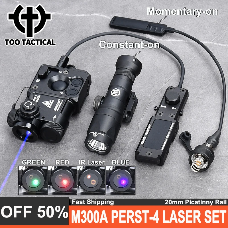 

Tactical Perst4 IR Indicatror M300A Flashlight Set Wadsn Hunting Scout Light Constant Button PERST-4 Red Green Blue Laser CNC