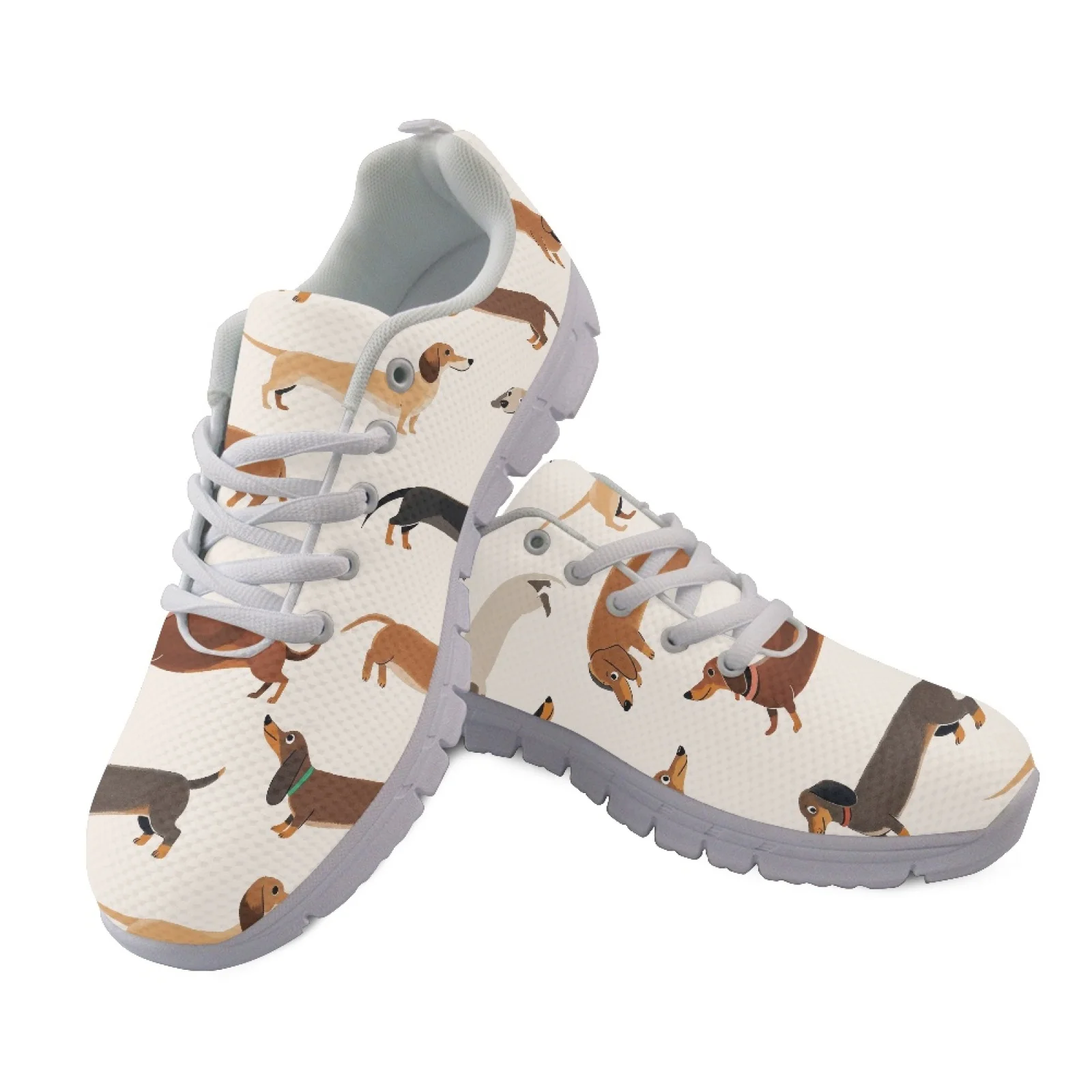 Coloranimal Dachshund Music Fashion 2026 Running Shoe Women Sneakers Lace Up Sports Tennis Shoes for Mens