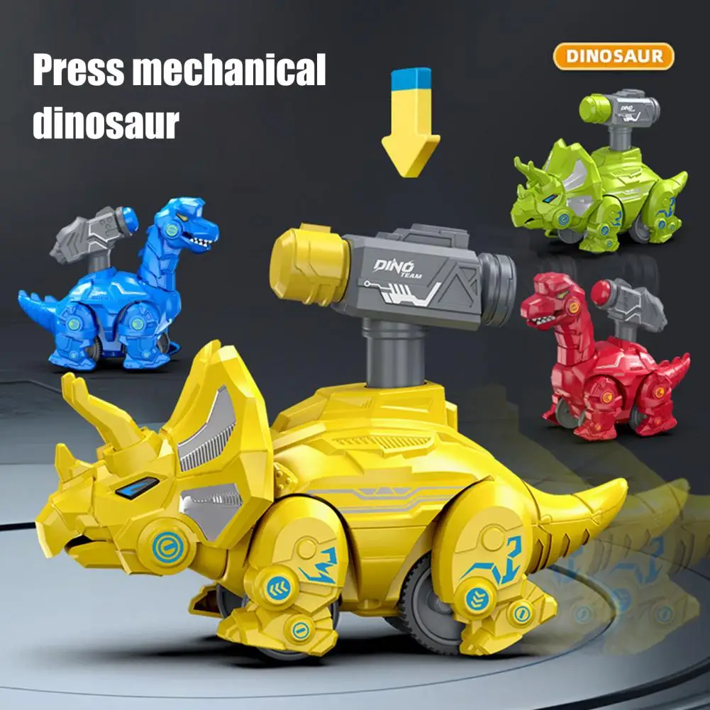 Portable Dinosaur Car Dinosaur Car Toy Educational Dinosaur Truck Toy for Kids Mechanical Push Go Drive Vehicle Fun for Boys