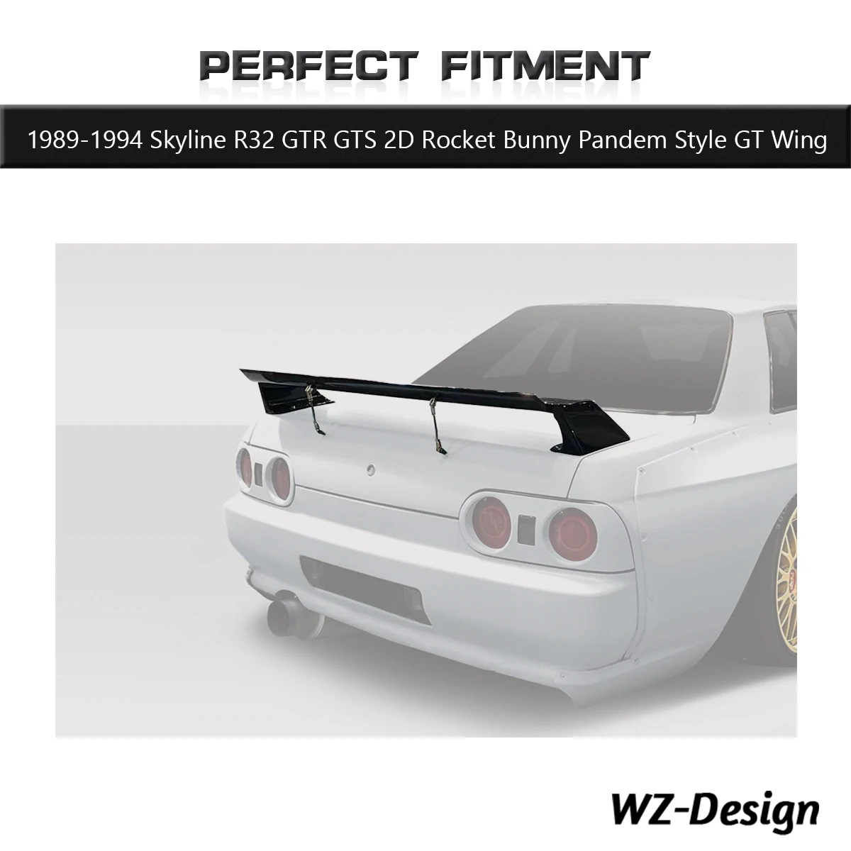 Partial Carbon Fiber RB PD Style GT Wing Fit For 1989-1994 Skyline R32 GTR GTS 2D Rear Spoiler JDM Racing Design