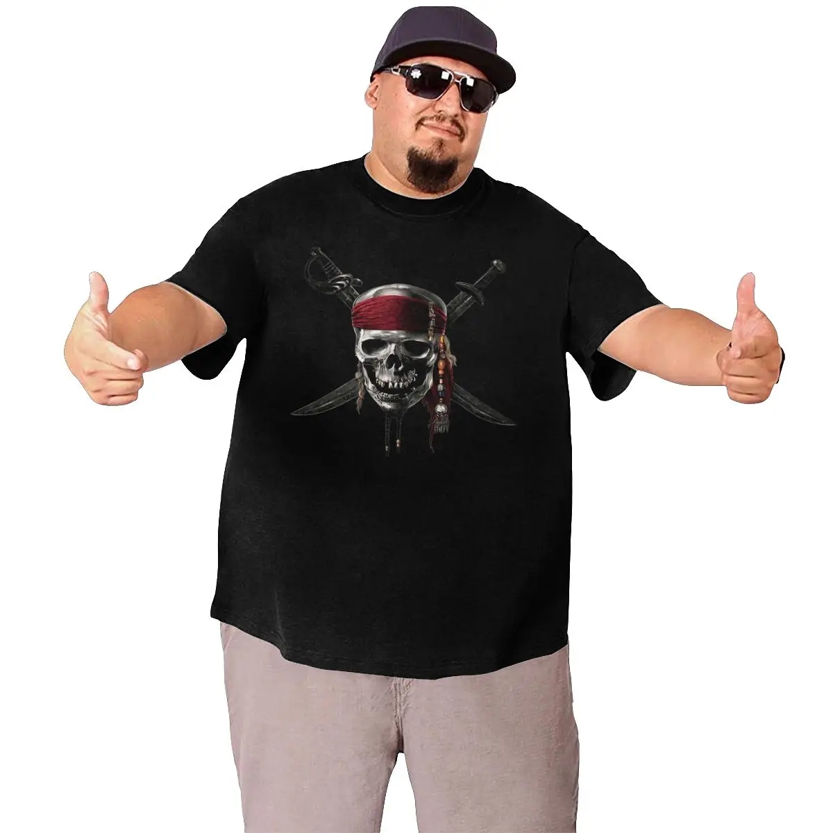 Men\'s T-Shirts Pirate Of Caribbean Jolly Roger Fashion Cotton Big Tall Tee Shirt Crewneck Tops Oversized 4XL 5XL 6XL T Shirt