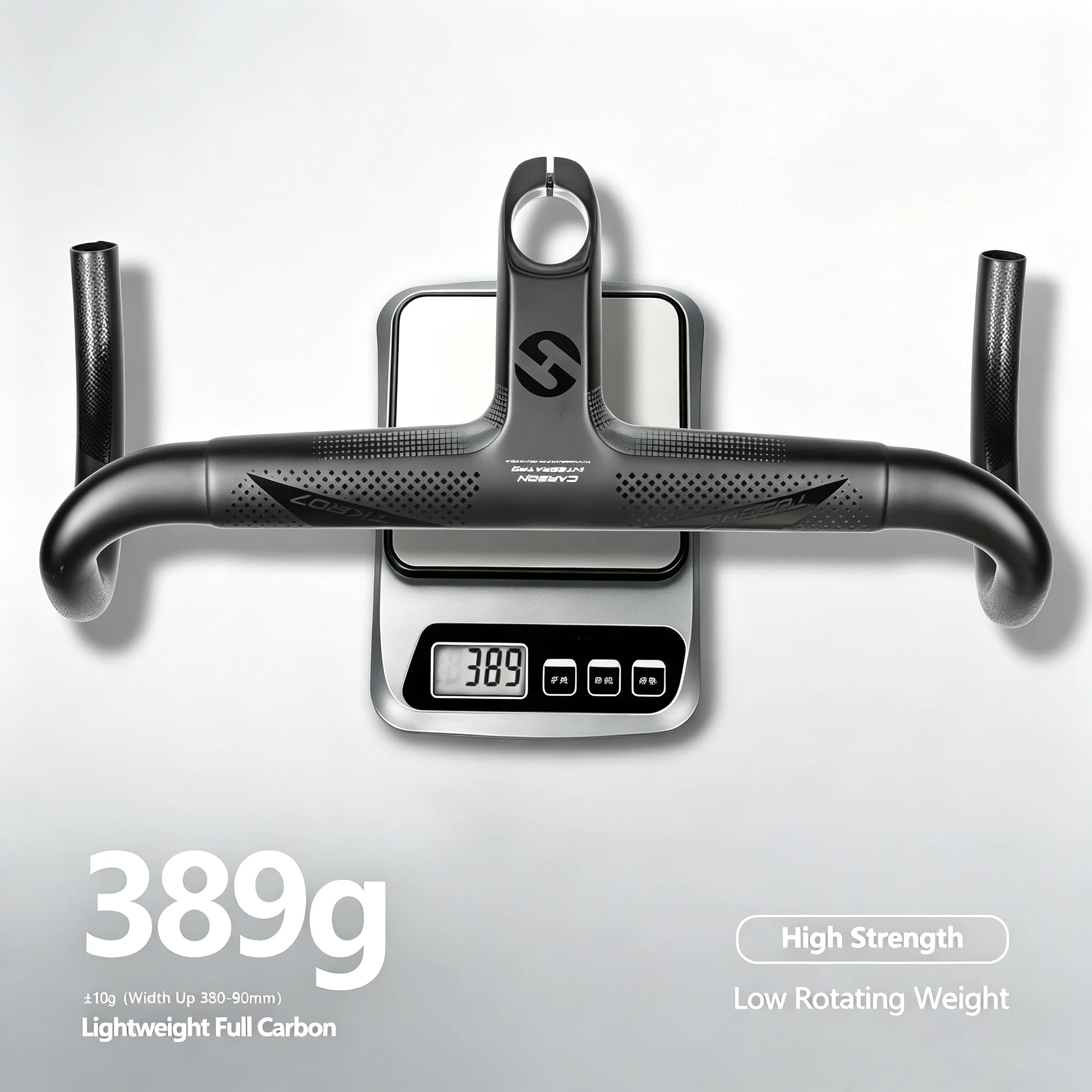 TOSEEK Vollcarbon-Integrierter Rennradlenker Cockpit OD2 Internes Kabel 28,6/31,8mm -6 ° Mit Abstandshaltern 380/400/420mm für Drop Bar – Detail 3