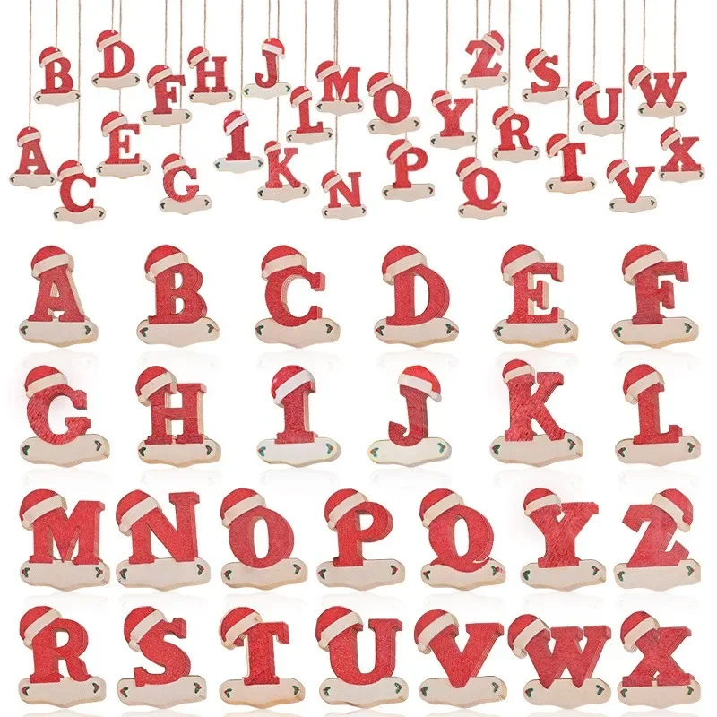 26Pcs Christmas Decoration English Letter Hanging Christmas Tree Pendant Ornaments Party Xmas New Year Home Decor 2026 Accessory