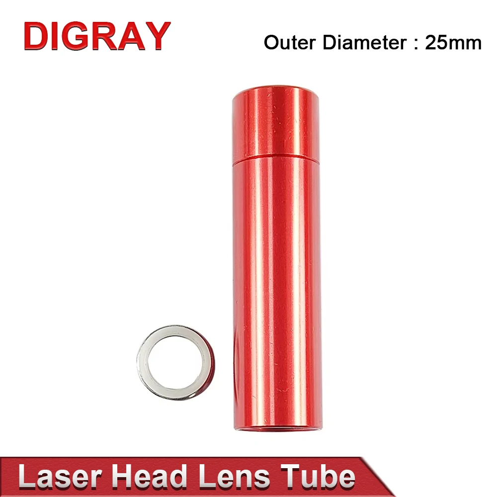 DIGRAY CO2 Laser Lens Tube OD 25mm ID 21mm for Lens Dia.20mm F50.8/63.5/101.6mm Double-head Teeth for CO2 Laser Cutter