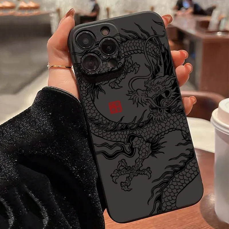 

Cool Dragon Pattern Phone Case For iPhone 17 16 15 14 13 12 11 Pro Max XS XR X 7 8 Plus 16E 17 Air 13 Mini Soft TPU Bumper Cover