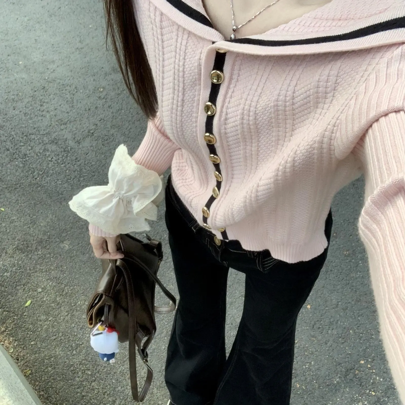 Maglioni Maglioni Cardigan Cardigan da donna Donna Manica lunga Lana d'angora Orlo con frange Oversize Winter Cafe Bohemian Natural Sweet