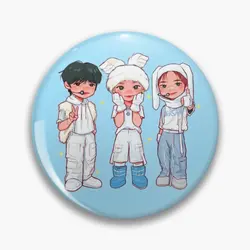 Skz Danceracha White Love Felix Hyunj  Soft Button Pin Brooch Hat Collar Creative Badge Decor Funny Clothes Metal Lover