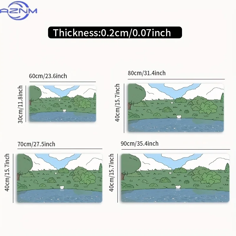 Large Mouse Pad, Keyboard Mat, Non-Slip Mouse Pad Suitable for Home and Office, High-Definition Color Printed Landscape Design,
