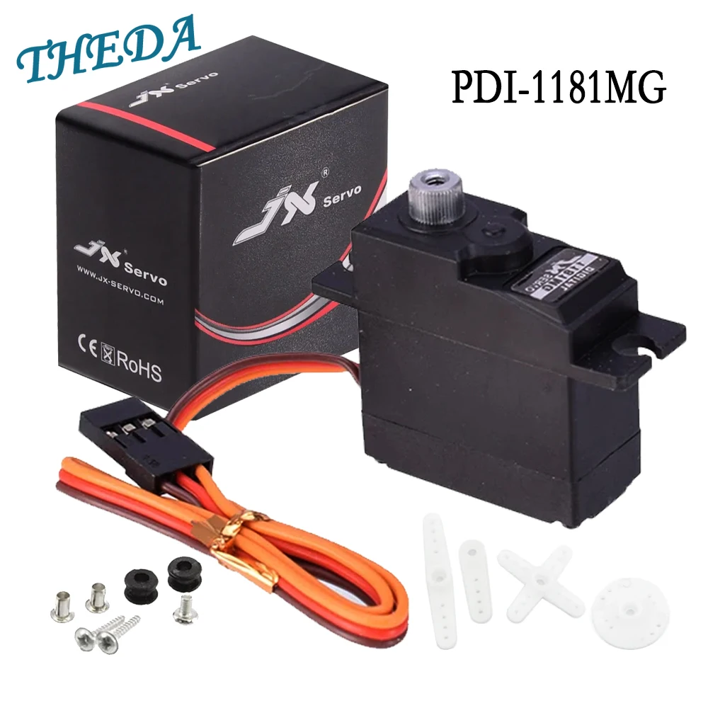 เกียร์โลหะ JX เซอร์โว PDI-1181MG 18g 3.5kg เซอร์โวดิจิตอลสำหรับ wltoys 144001 WPL mobil RC B1/16 B24 C14เครื่องบินเฮลิคอปเตอร์ C24