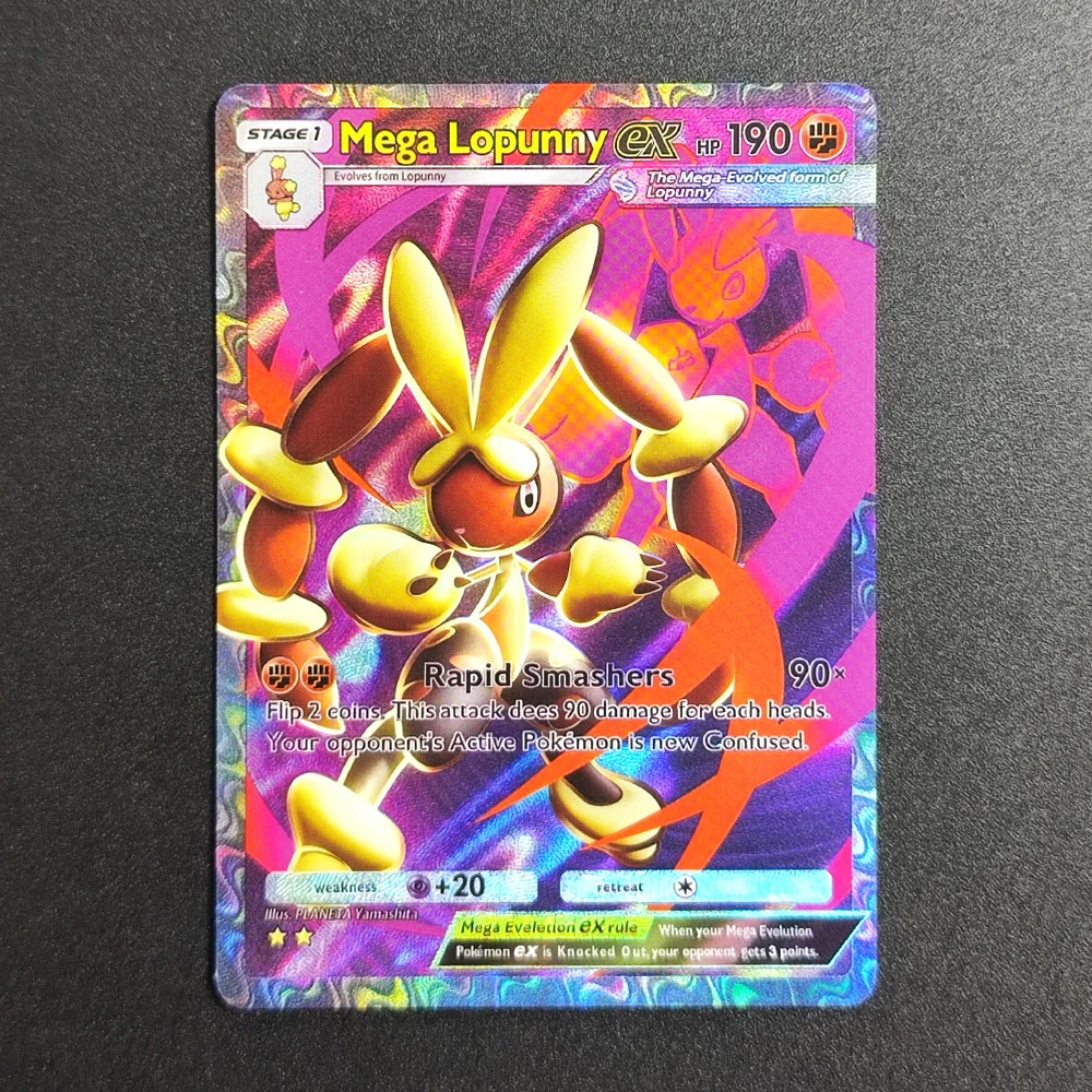 

Коллекционная карта Pokemon TCG DIY STACE1 Mega Lopunny EX, одиночная классическая игровая аниме-карта, игрушка