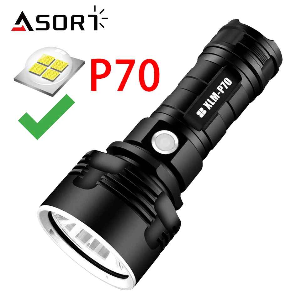 High Power XHP70 LED Flashlight Tactical Torch USB Rechargeable Lantern Waterproof Lamp Ultra Bright Lantern For Camping Outdoor