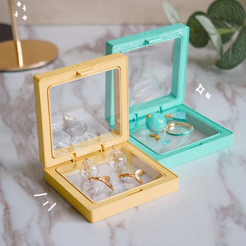 

5Pcs Plastic 3D Floating Jewelry Display Stands Clear Necklace Bracelet Holder For Gift Shop Storage Box Random Color