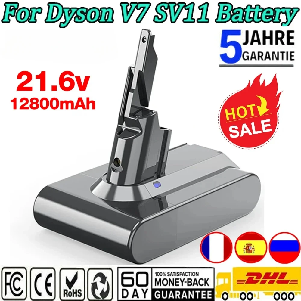 

NEW 128000mAh For Dyson V7 SV11 Battery Absolute Animal Fluffy Replacement Battery Dyson V7 SV11 Handheld Vacuum Cleaner Battery