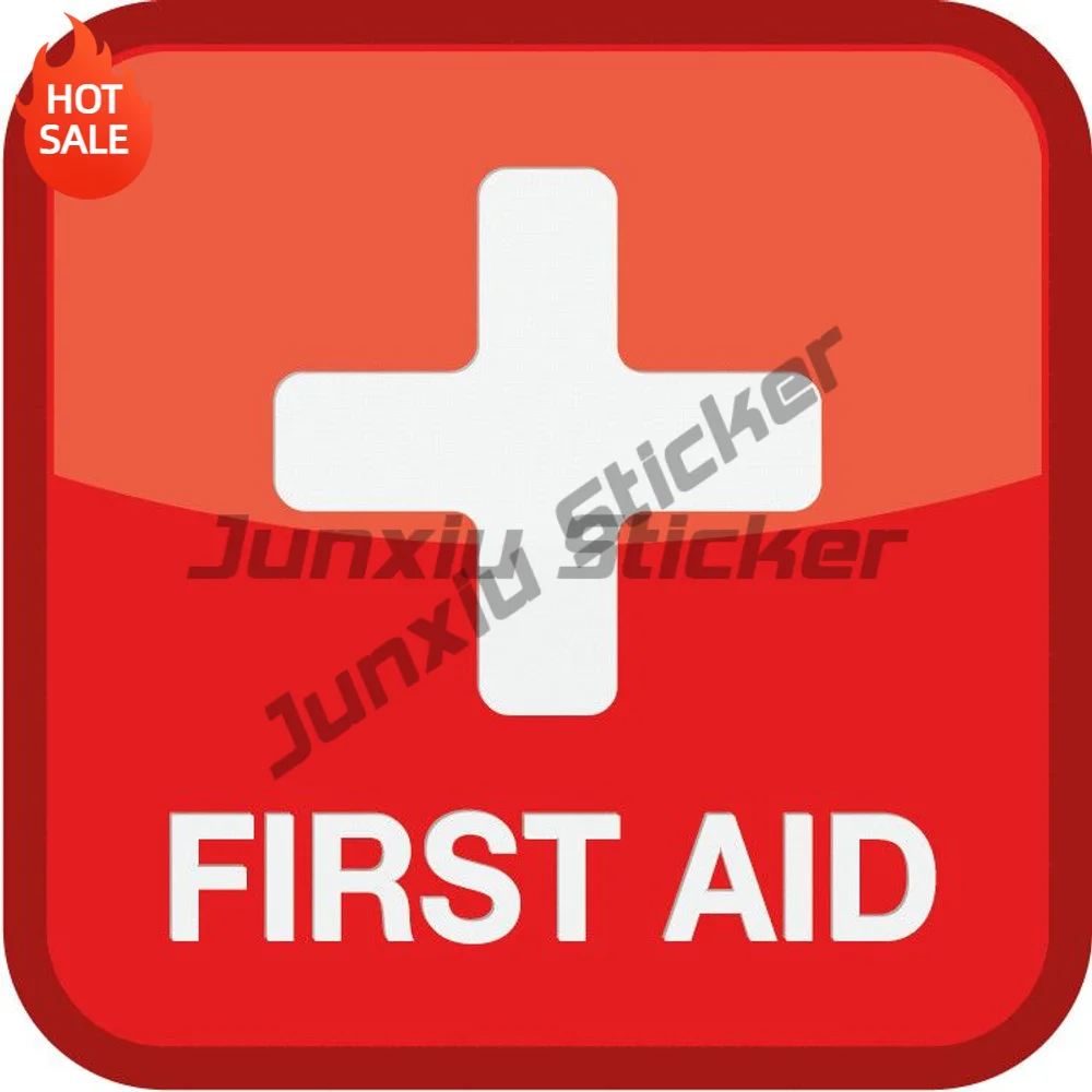 First Aid Symbol Badge Vinyl Car Sticker Self Adhesive Decal For SUV Window And Travel Case Exterior Decoration