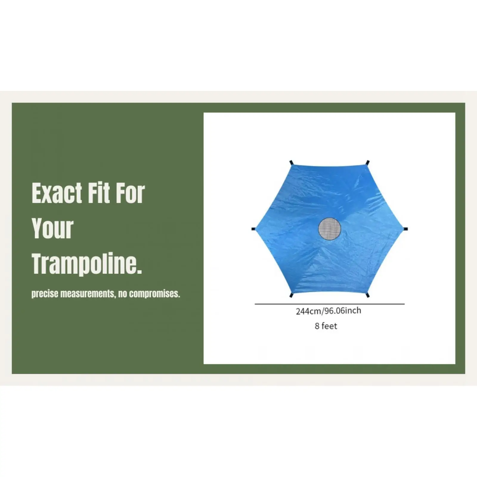 Trampoline Shade Canopy Sun Protection Waterproof Roof for Kids Outdoor 6 Pole Trampolines Playground