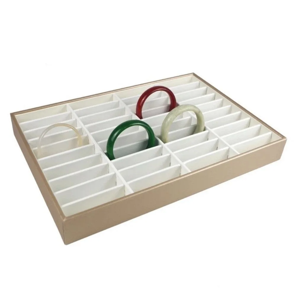 

Portable Leather Jewelry Display Stand Large 40 Grids Bracelet Tray Holder Stackable Tabletop Jewelry Tray Jewelry Organizer