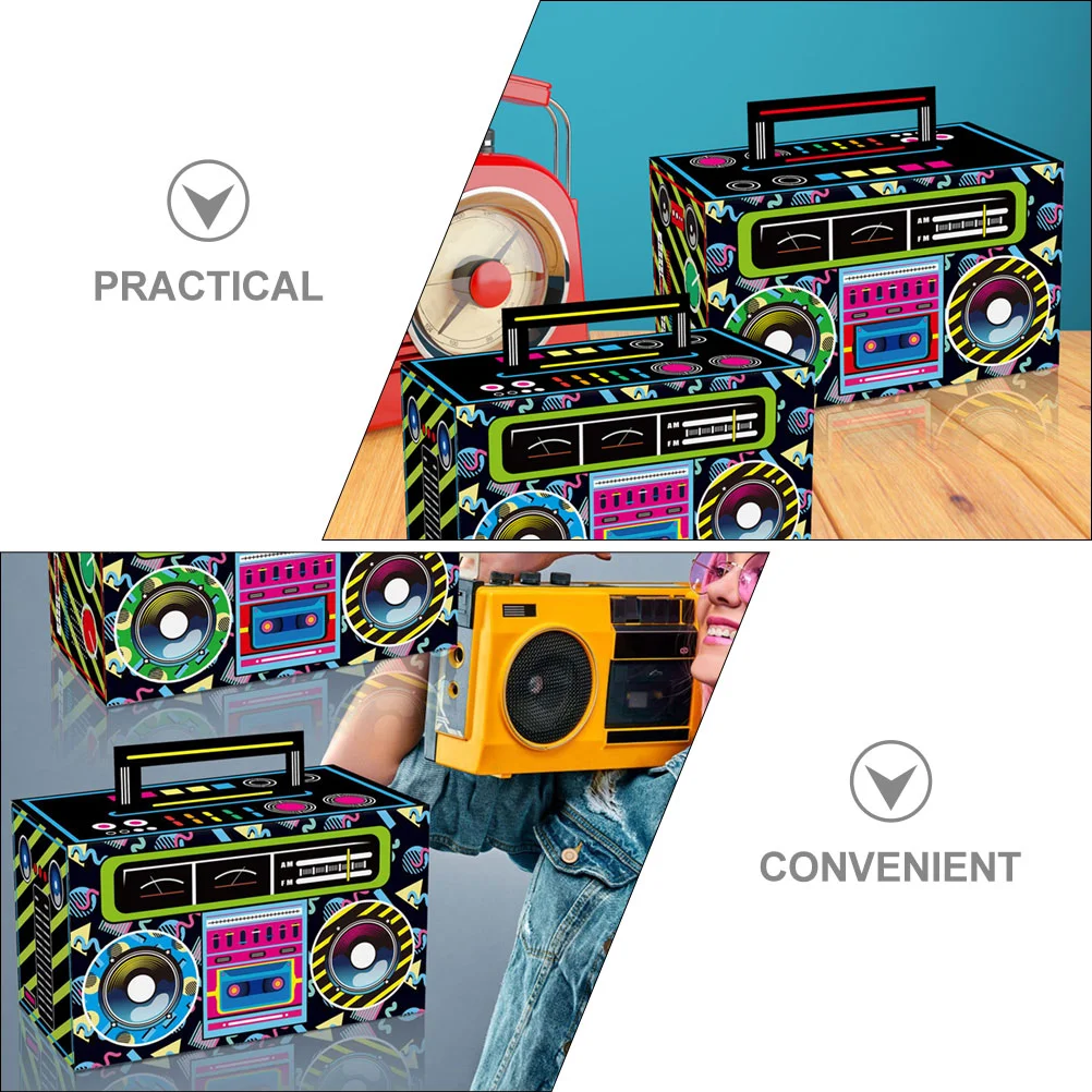 12 Pcs 80s Party Decorations Candy Boxes Favors Radio Retro Cookies Vintage Gift Cassette Tape Table Biscuit Paper Wrapping