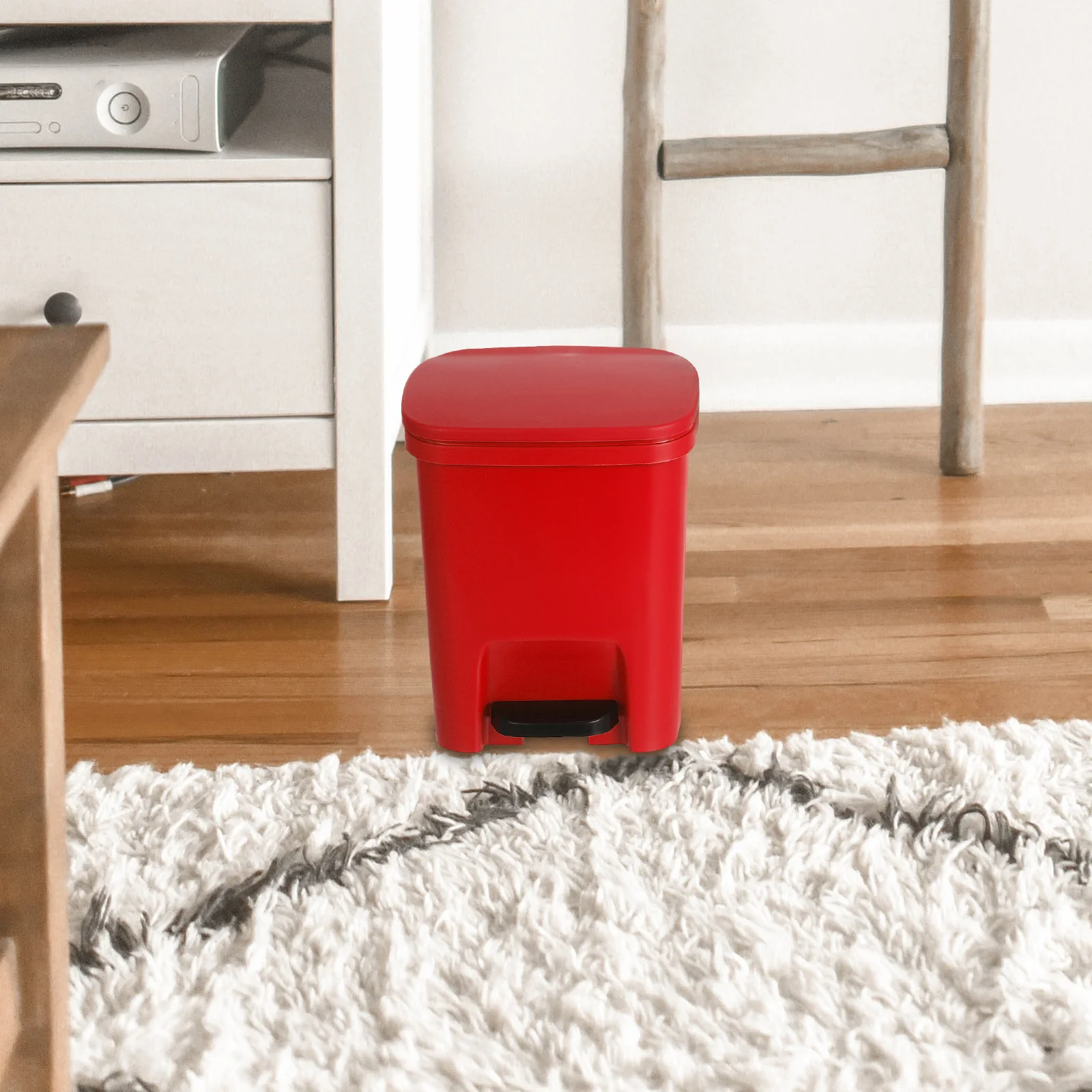 10L دواسة بلاستيكية سلة المهملات الوجه الغطاء العلوي سلة المهملات الحديثة للمطبخ الحمام مكتب غرفة نوم المنزل النوم المرآب تحت المكتب