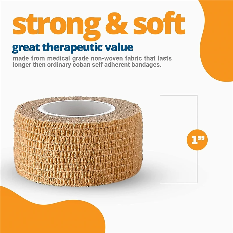 3pcs Self Adhesiv Disposable Elastic Bandages 2.5cm*4.5m for Handle Tube Tightening Gauze Tape First Aid Tool Tattoo Accessories