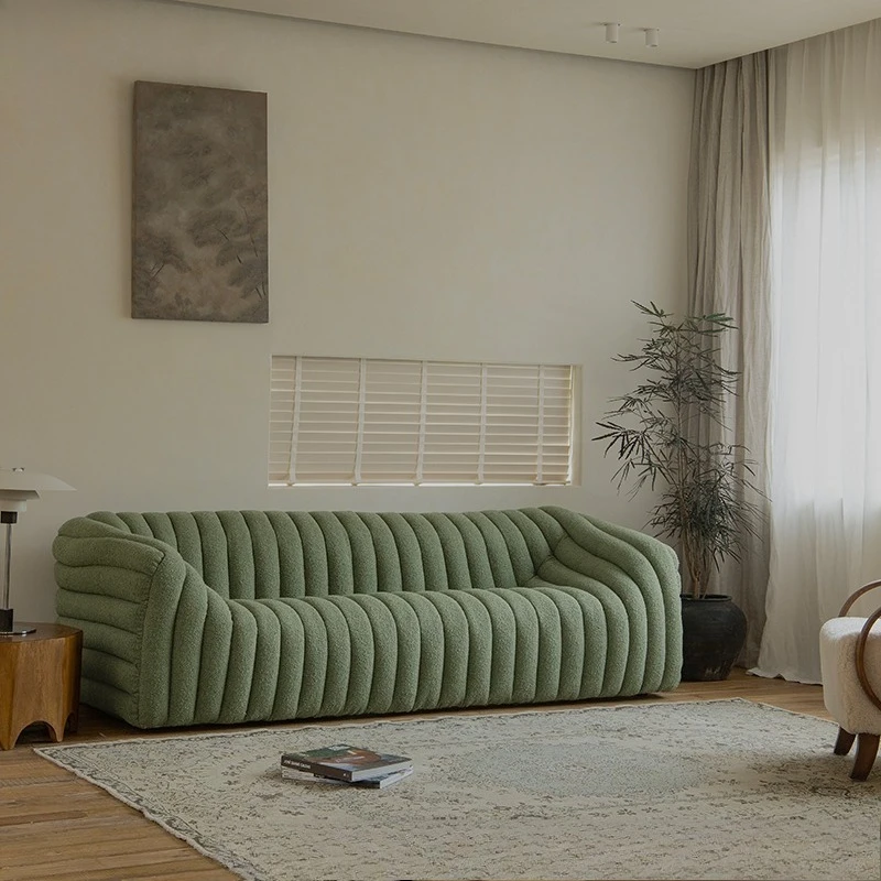 أريكة عش صوف الضأن على الطراز الفرنسي القديم لغرفة المعيشة صف مستقيم لشخص واحد مصمم أريكة قماش غير رسمية من القرون الوسطى