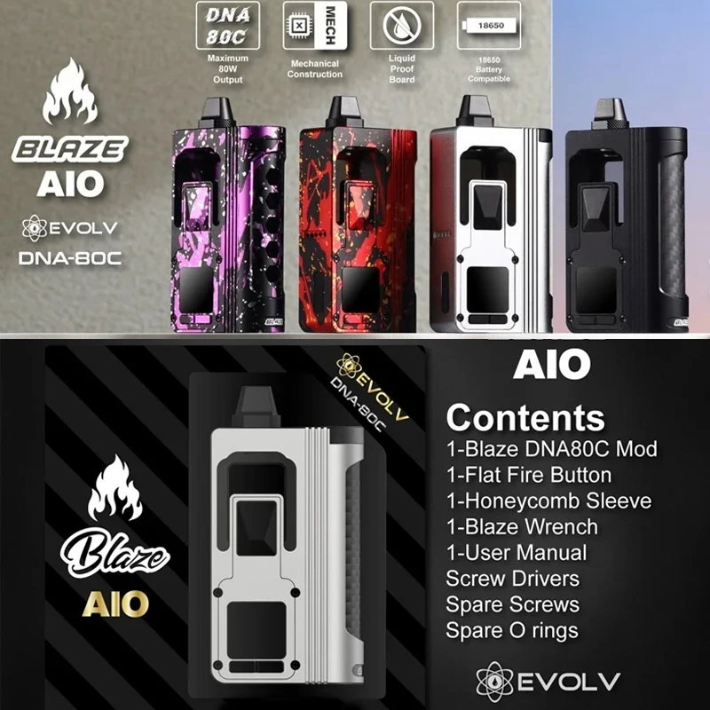 

Original Blaze AIO DNA80C ThunderHead Creations X Mikevapes Vs Sxk Billet Box BB BOX SVA AIO-X Penon V3 Mods E Cigarette Vape