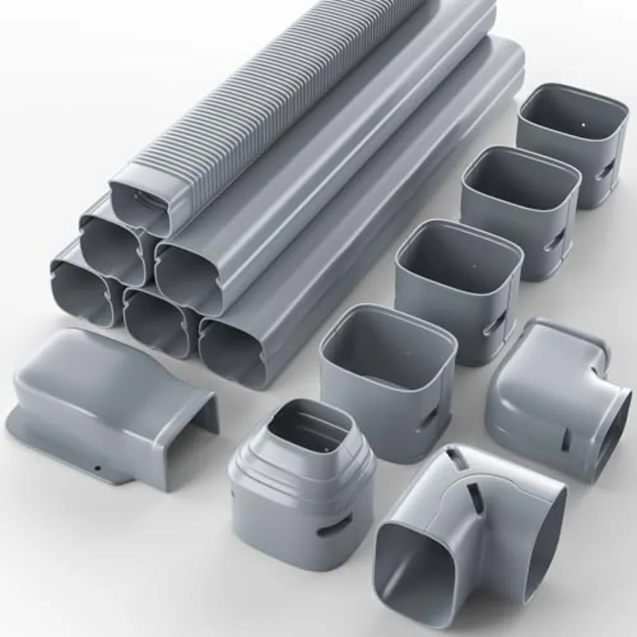 

4'' 19.5Ft Mini Split Line Set Cover Kit for Minisplit Ductless Linset Air Conditioners and Heat Pumps Central AC Decorative Up