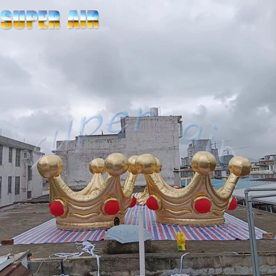 優れたデザインの3mHインフレータブルモデル、キングテーマパーティーの装飾用インフレータブルクラウン