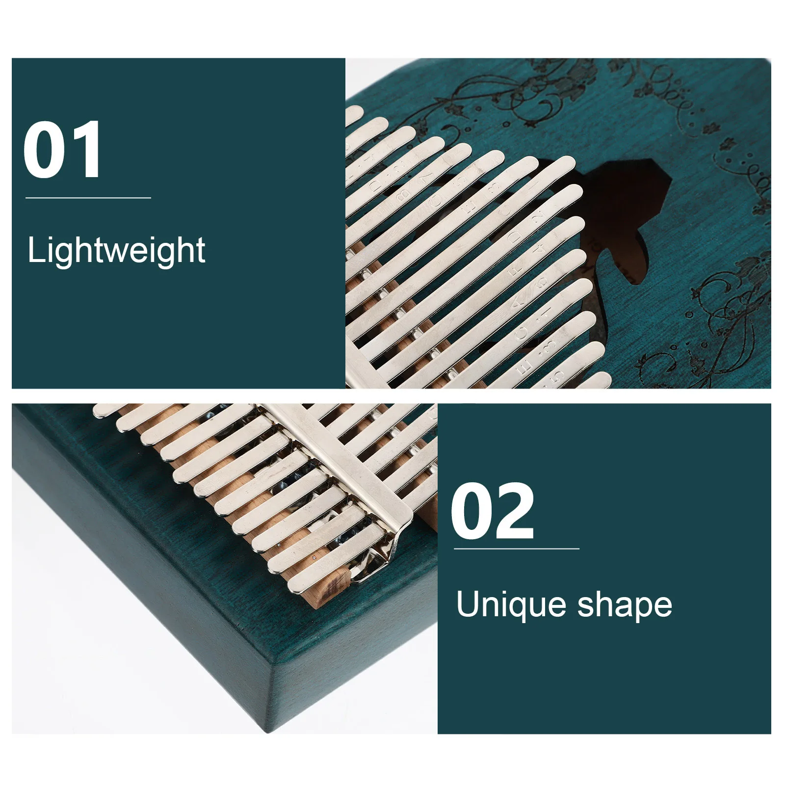 

Thumb Musical Instruments Kalimba Piano 17 Keys Finger North Gift Wooden Mbira Portable