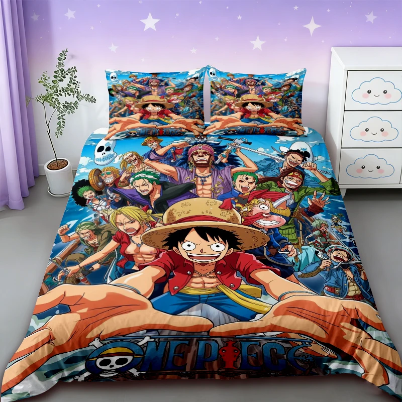 One Piece Duvet Cover Cartoon Luffy Bedding Set Soft and comfortable Queen/King Twin Full Size Teens Boys Boys Gifts Soft Cozy view 6