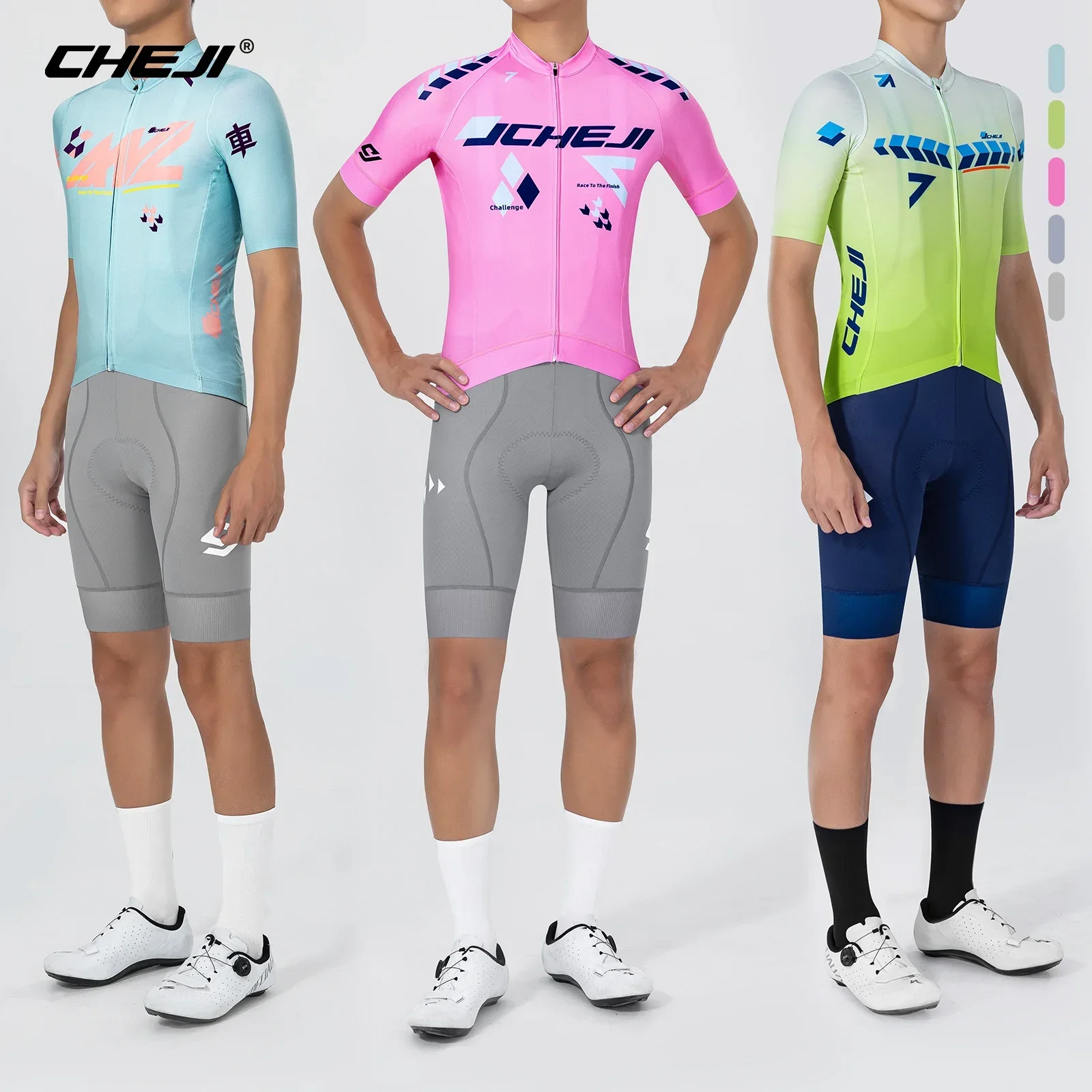 CHEJI New Summer Cycling Jerseys Men 2024 Men\'s Tops Clothing Sports Short Sleeved Quick Drying Breathable Equipment 5 Colours