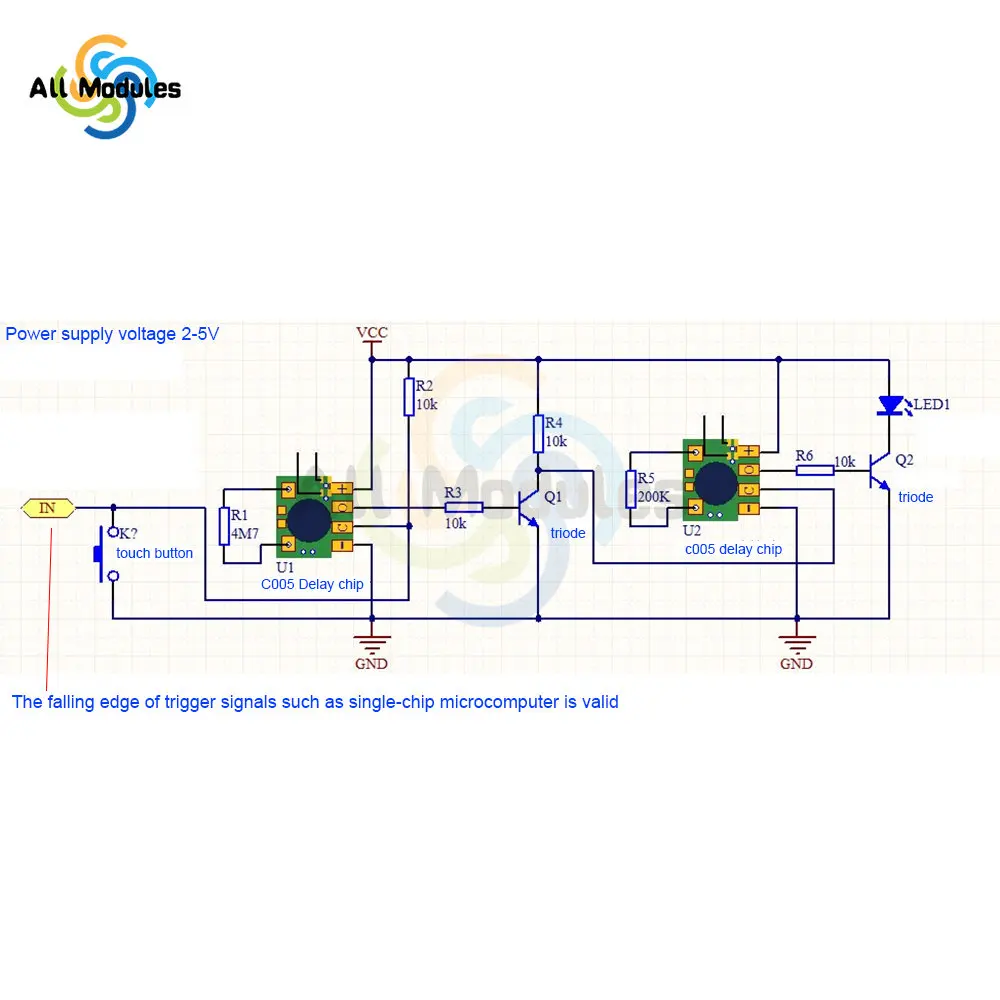 Multi-função Delay Timer Chip Module, IC Timer, 2s-1000h, 10pcs