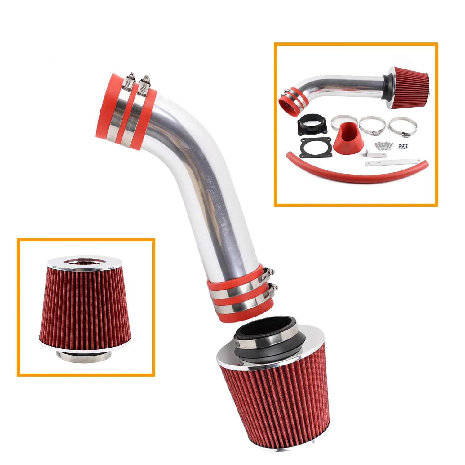 3 inch Intake Pipe Cold Air Intake with Filter Fit for 2003 2004 2005 2006 Infiniti FX35 G35 & Fit Nissan 350Z 3.5L V6